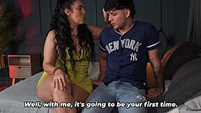 innocent stepson discovers sex secrets from his big-bootied stepmom