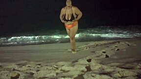 HUGE! Curvy Brazilian Milf Flashes Big Tits and Pussy Then Pisses on Beach for Thrill!