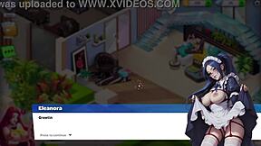 in hornyvilla game the big-titted goth maid servant cleans with her ass up craving cock