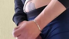 skinny exhibitionist jerks monster cock outdoors in public quickie