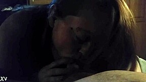 my slut wife drops to her knees sucking daddy's cock like a total whore