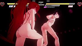 Futanari Lesbians Battle with Pussy Licking Assfucking and Tit Sucking