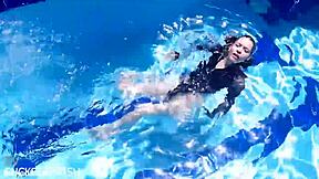 latex jessica bunny brunette fuck doll underwater pool pussy tits skinny wet submissive tease