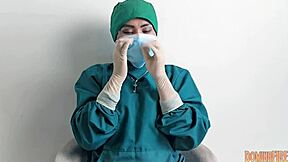 latex gloves fetish asmr roleplay in hospital with nurse stroking patient small cock