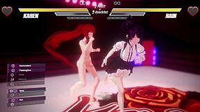 Futanari Lesbians Battle with Pussy Licking Assfucking and Tit Sucking