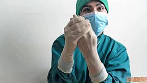 latex gloves fetish asmr roleplay in hospital with nurse stroking patient small cock