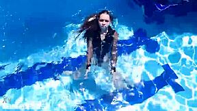 latex jessica bunny brunette fuck doll underwater pool pussy tits skinny wet submissive tease