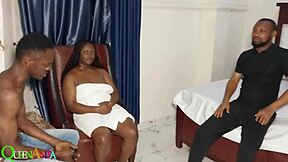 African oga landlord fucks young ebony bbw teens doggystyle threesome cumshot