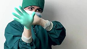 latex gloves fetish asmr roleplay in hospital with nurse stroking patient small cock