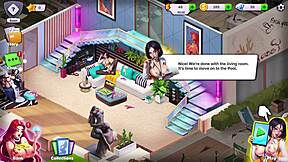 in hornyvilla game the big-titted goth maid servant cleans with her ass up craving cock