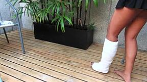 Asian Babe's Legs In Short Cast After Car Accident BDSM Fetish