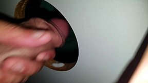 Nervous Cutie at Gloryhole Takes Creampie Surprise