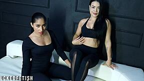 Hey sexy Moonblack Charlot rocks kinky sportswear with small perky tits