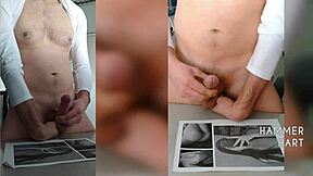 Homemade close up cum tribute sprays thick load all over muscular bodybuilder Danielachacon81's big cock