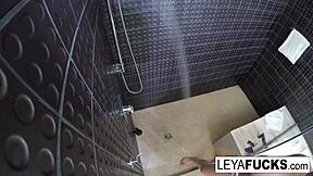 after dirty fuck leya falcon showers off the mess
