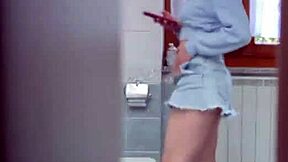 pov stepbrother spies italian bathroom tease then pounds pretty pussy hard