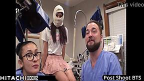 Nurse, is this mandatory? Your hitachi vibrator's making patient 135 squirt uncontrollably!