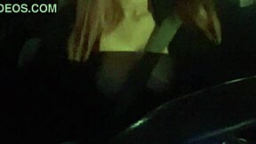 Italian Milf Artemisia Love Drives Car Flashing Big Horny Tits and Nipples