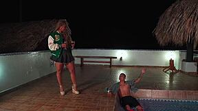 sneaky late night pool sex with stepson's best friend