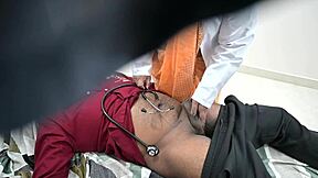 my indian doctor with big tits makes me cum during checkup