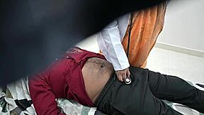 my indian doctor with big tits makes me cum during checkup