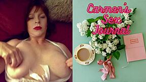 granny carmen angel masturbates heavenly in car