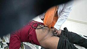 my indian doctor with big tits makes me cum during checkup