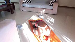 my morning yoga session turned into wild pussy licking that made me squirt fast