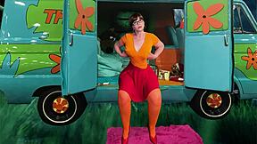 granny carmen as velma dinkley sucks cock deep then rides to creampie finish