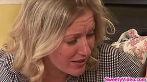 whoa milf tongue dives into bff's stepdaughter's shaved pussy 😍👅