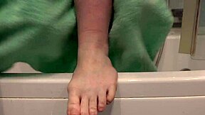 BEAUTIFUL FEET OF MY MATURE WIFE IN NYLON