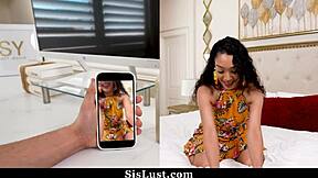 stepbrother catches hot stepsis and fucks her tiny tits with monster cock now!