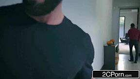 blonde bombshell seduces peeping tom for hardcore revenge pussy ride