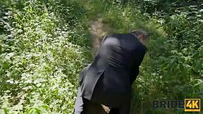 Bride4k bride cheats with cold feet and wet pussy fucked outdoors!
