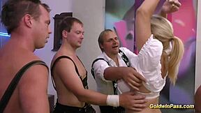 Stepmom gets fisted at the gangbang orgy