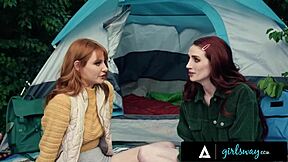 wanna watch lacy lennon lick neighbor's pussy camping affair?