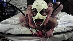 Petite Milf Wife Tied to Bed Screams as Master Pounds Pussy Hard