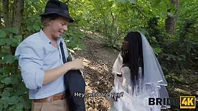 Bride4k bride cheats with cold feet and wet pussy fucked outdoors!