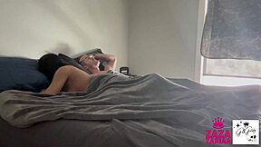 stepdad wakes to ts stepdaughter deepthroat bareback rough fuck cumshot