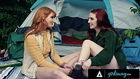 wanna watch lacy lennon lick neighbor's pussy camping affair?
