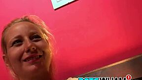 Curious blonde amateur kiki gets fucked doggystyle outdoors by random public dude 😜