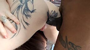 Tattooed Blonde's Big Round Ass Takes Deep Anal Creampie Pound