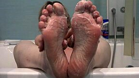 BEAUTIFUL FEET OF MY MATURE WIFE IN NYLON