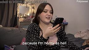 behind scenes with curvy neighbor: her strapon pegging leads to cum swallow surprise
