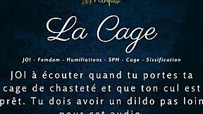 Femdom Cages Old Slave for Anal JOI