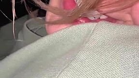 Damn, picking up cheating wife post creampie fuck with stranger in car!