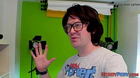real british newbie tricked into first time blowjob facial for yorkshire nerd