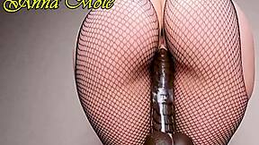 juicy pawg pussy grips dildo in slow creamy ride