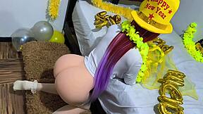 New years ritual leads to anal and virgin pussy