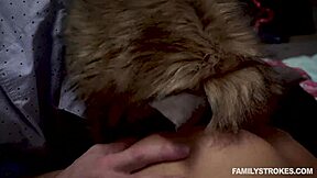 pajama party lets stepdaddy plunge two teen pussies